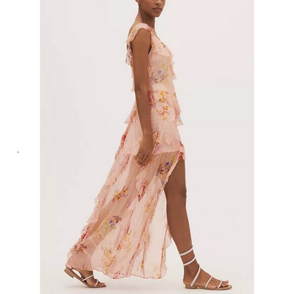 BHLDN Anthropologie Rae Asymmetric Ruffle Maxi Dress Sample - Size 6 - NWOT - Picture 2 of 9